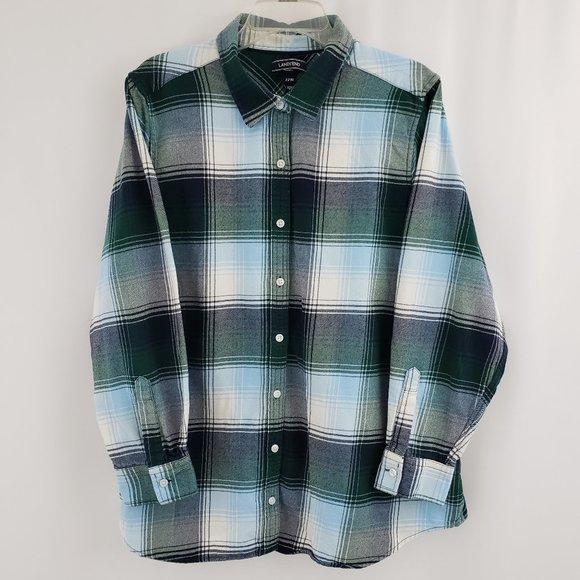 Lands End Womens Flannel Shirt Plus Size 22W